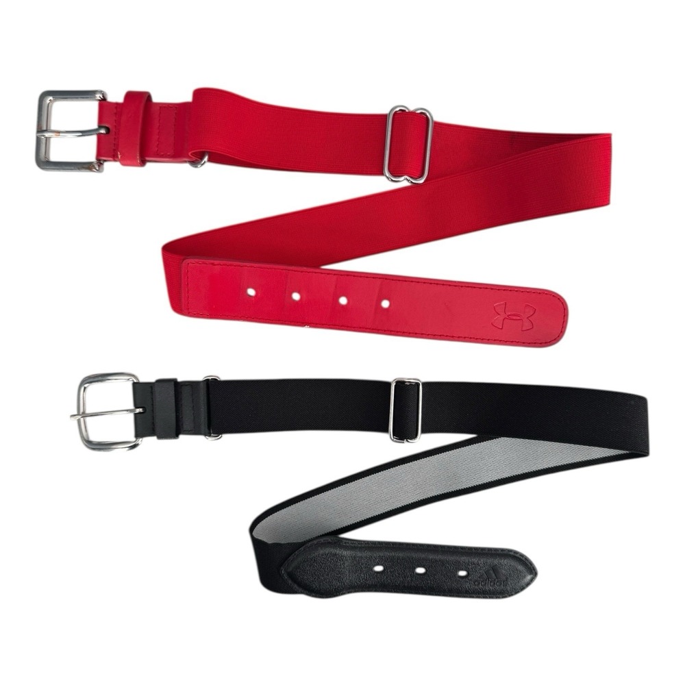 Under Armour and Adidas Youth Boys Adjustable Baseball Belts One Size 2 Belts